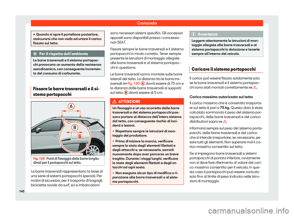 Seat Arona 2020  Manuale del proprietario (in Italian) Comando
