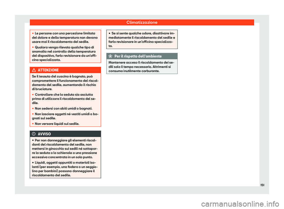 Seat Arona 2020  Manuale del proprietario (in Italian) Climatizzazione
