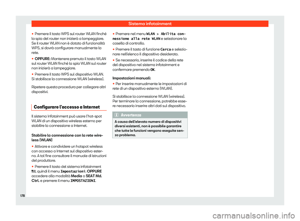 Seat Arona 2020  Manuale del proprietario (in Italian) Sistema infotainment
