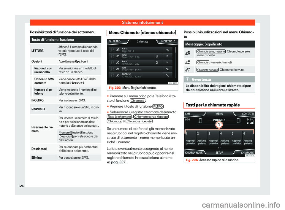Seat Arona 2020  Manuale del proprietario (in Italian) Sistema infotainment
Possibili tasti di funzione dei sottomenu. Tasto di funzione: funzione
LETTURA Affinch
