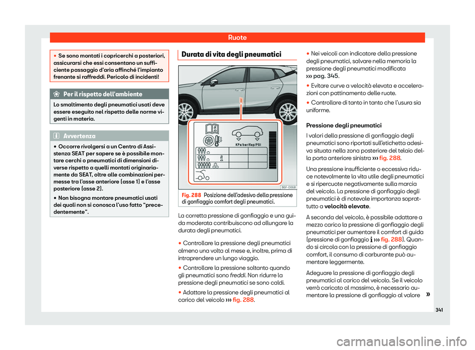 Seat Arona 2020  Manuale del proprietario (in Italian) Ruote
