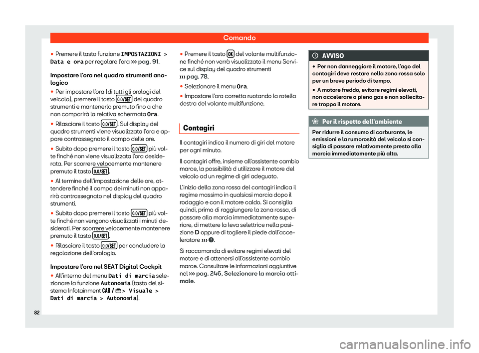 Seat Arona 2020  Manuale del proprietario (in Italian) Comando

