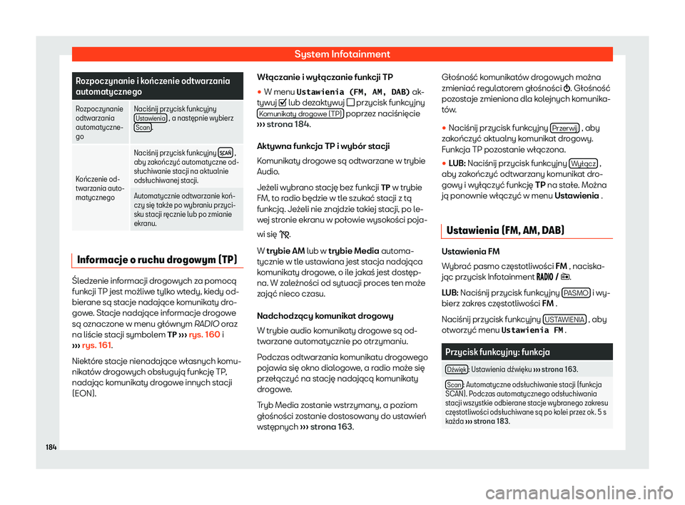 Seat Arona 2020  Instrukcja Obsługi (in Polish) System Infotainment
Rozpoczynanie i ko