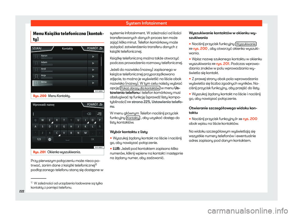 Seat Arona 2020  Instrukcja Obsługi (in Polish) System Infotainment
Menu Ksi