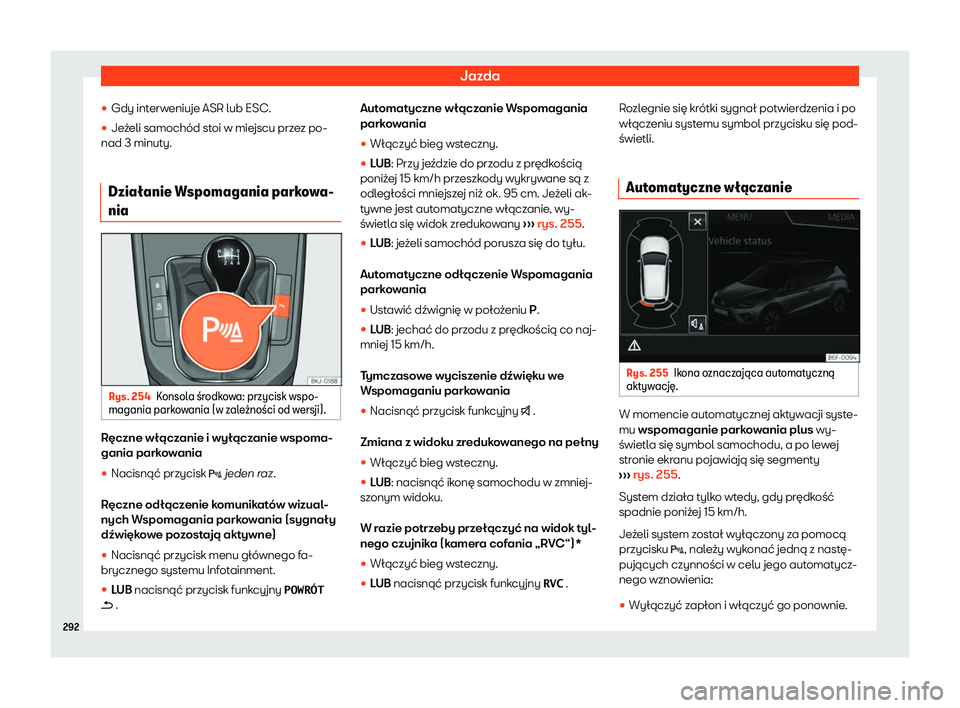 Seat Arona 2020  Instrukcja Obsługi (in Polish) Jazda
