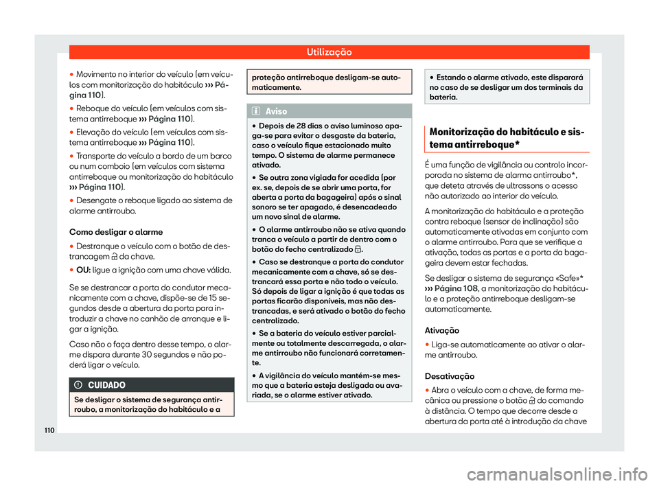 Seat Arona 2020  Manual do proprietário (in Portuguese)  Utilização

