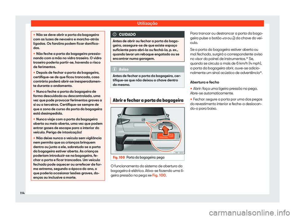 Seat Arona 2020  Manual do proprietário (in Portuguese)  Utilização
