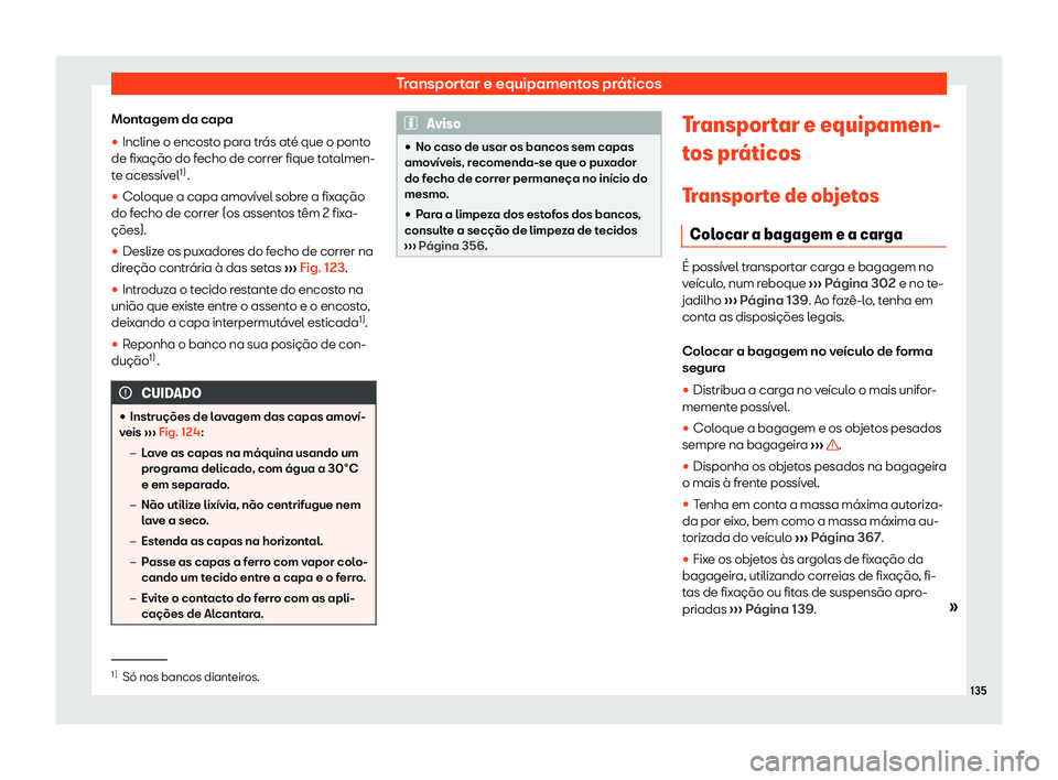 Seat Arona 2020  Manual do proprietário (in Portuguese)  Transportar e equipamentos práticos
Montagem da capa
