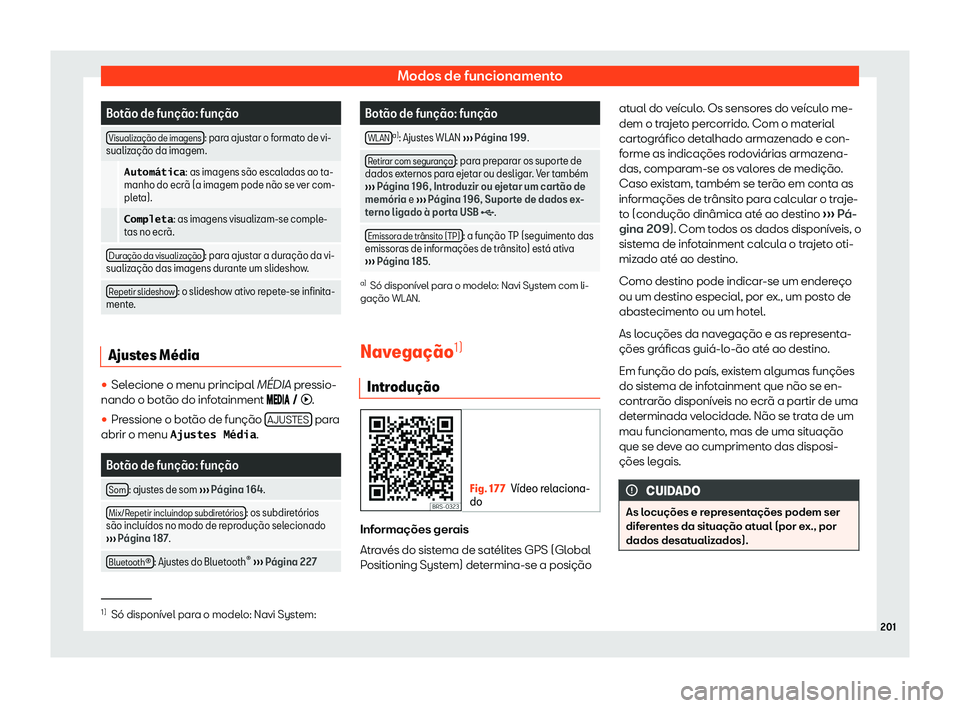 Seat Arona 2020  Manual do proprietário (in Portuguese)  Modos de funcionamento
Bot