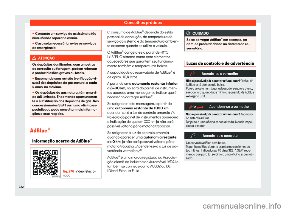 Seat Arona 2020  Manual do proprietário (in Portuguese)  Conselhos práticos
