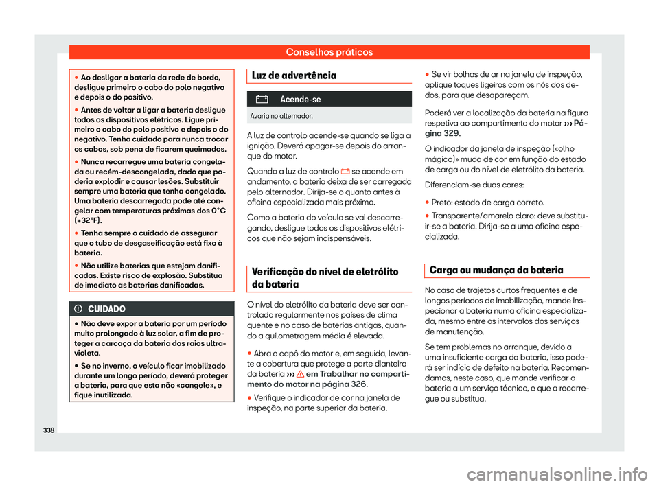 Seat Arona 2020  Manual do proprietário (in Portuguese)  Conselhos práticos
