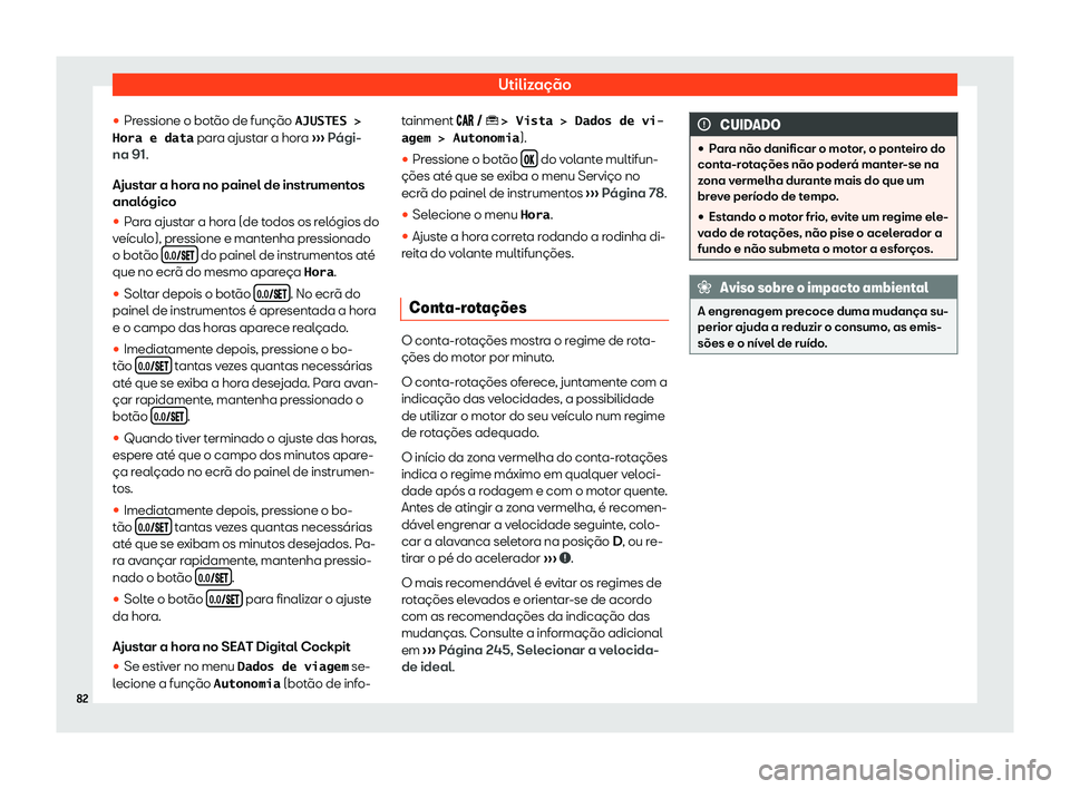 Seat Arona 2020  Manual do proprietário (in Portuguese)  Utilização
