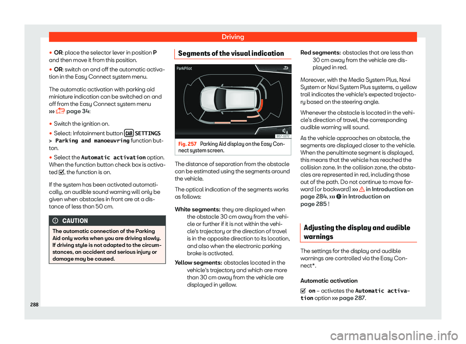 Seat Arona 2019  Owners Manual Driving
