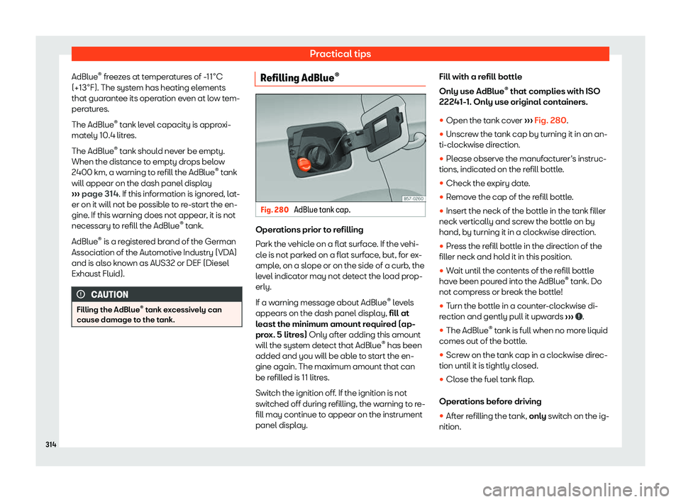 Seat Arona 2019  Owners Manual Practical tips
AdBlue 
