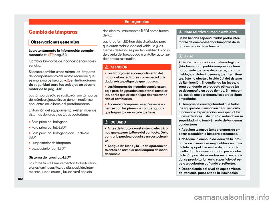 Seat Arona 2019  Manual del propietario (in Spanish) Emergencias
Cambio de l