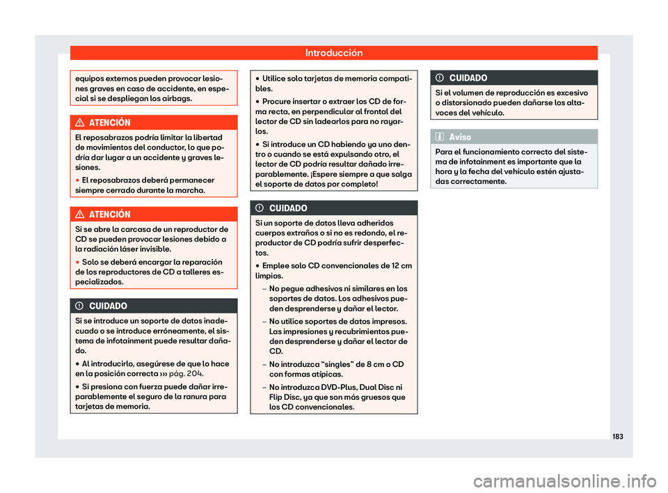 Seat Arona 2019 Manual del propietario (in Spanish) Introducci Seat Arona 2019 Manual del propietario (in Spanish) Introducci