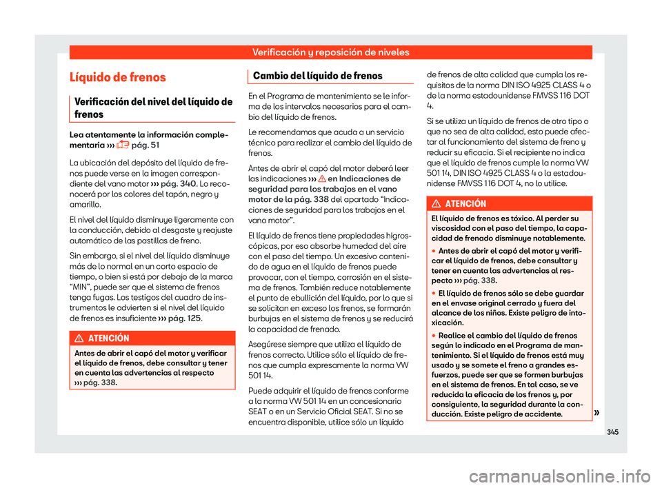 Seat Arona 2019 Manual del propietario (in Spanish) Verificaci Seat Arona 2019 Manual del propietario (in Spanish) Verificaci
