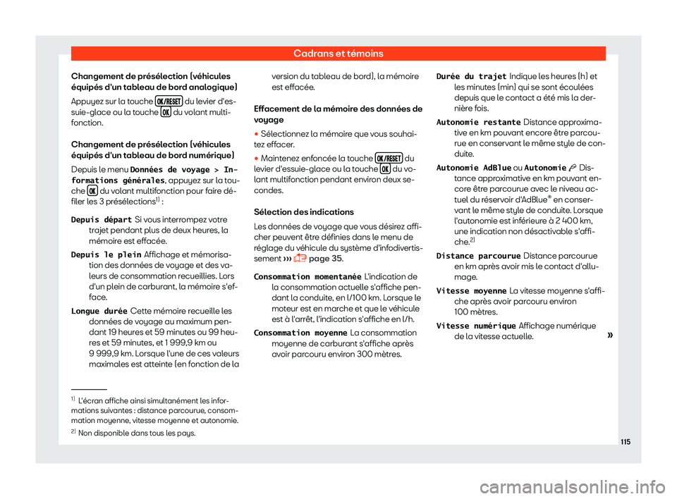 Seat Arona 2019 Manuel du propriétaire (in French) Cadrans et t Seat Arona 2019 Manuel du propriétaire (in French) Cadrans et t