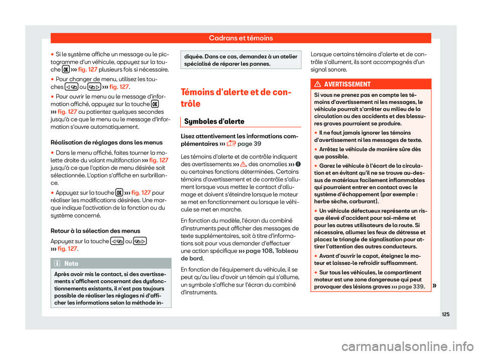Seat Arona 2019  Manuel du propriétaire (in French)  Cadrans et t
