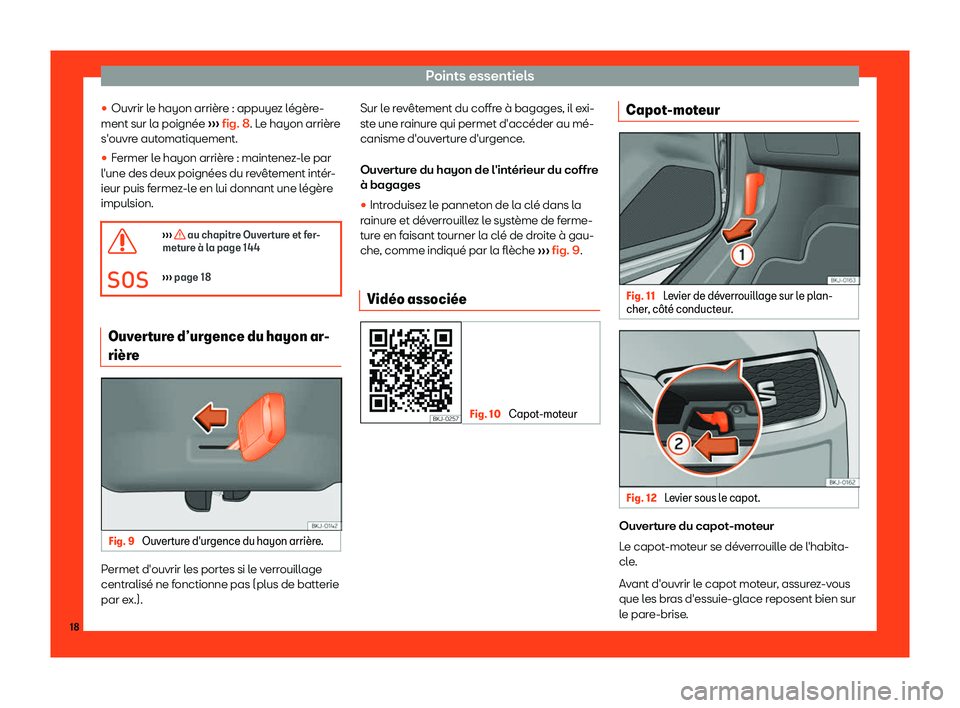 Seat Arona 2019  Manuel du propriétaire (in French)  Points essentiels
