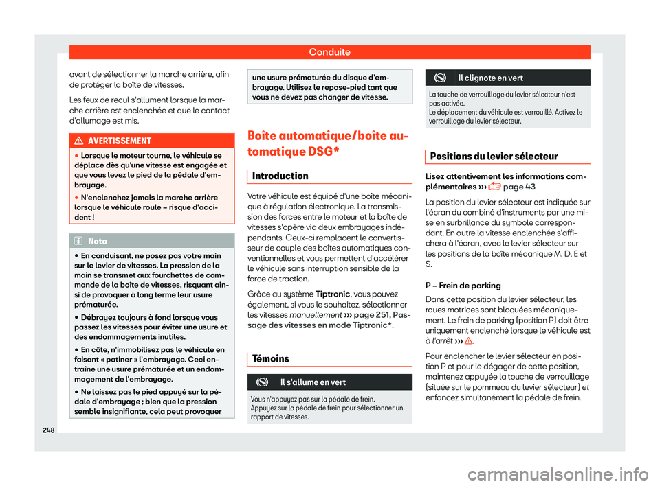 Seat Arona 2019 Manuel du propriétaire (in French) Conduite
avant de s Seat Arona 2019 Manuel du propriétaire (in French) Conduite
avant de s