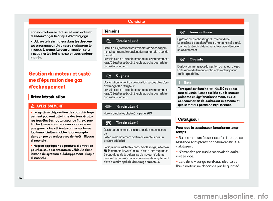 Seat Arona 2019  Manuel du propriétaire (in French)  Conduite
consommation se r