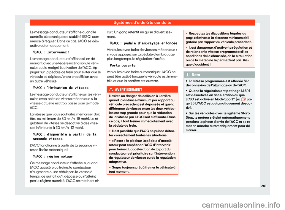 Seat Arona 2019 Manuel du propriétaire (in French) Syst Seat Arona 2019 Manuel du propriétaire (in French) Syst