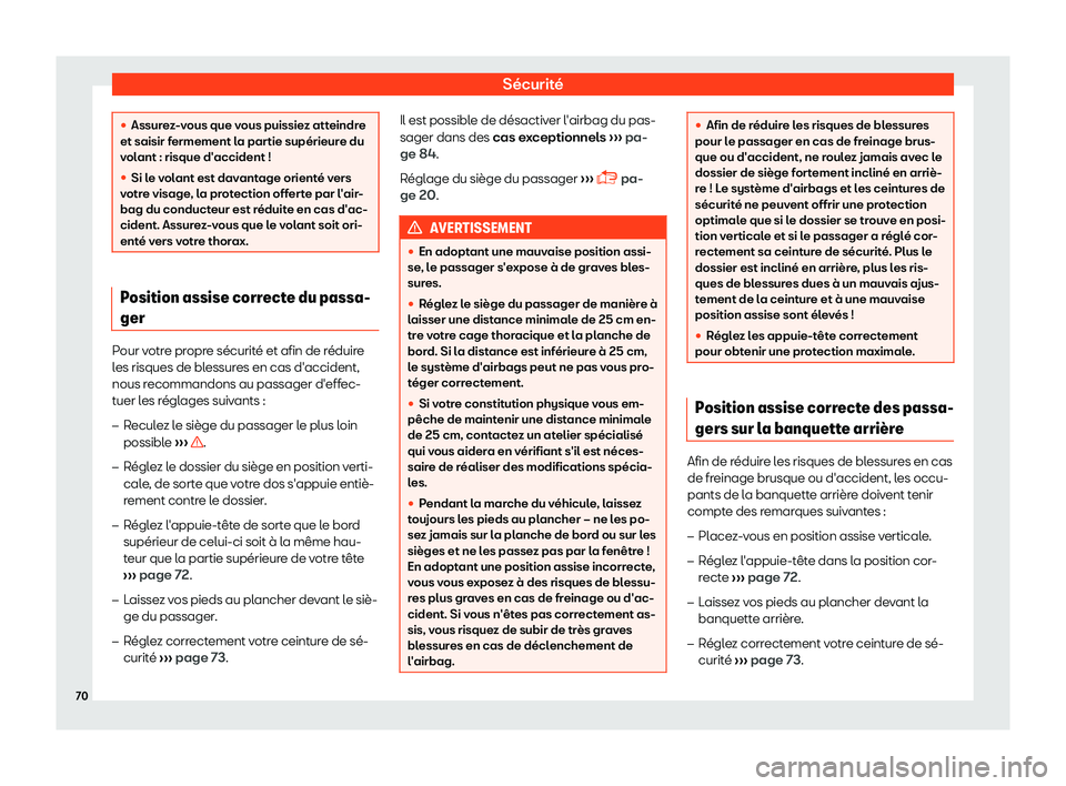 Seat Arona 2019 Manuel du propriétaire (in French) S Seat Arona 2019 Manuel du propriétaire (in French) S