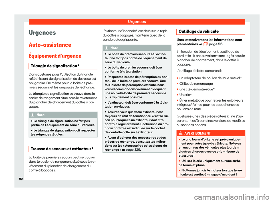 Seat Arona 2019  Manuel du propriétaire (in French)  Urgences
Urgences
Aut o-assist
ance
