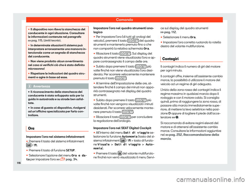Seat Arona 2019  Manuale del proprietario (in Italian) Comando
