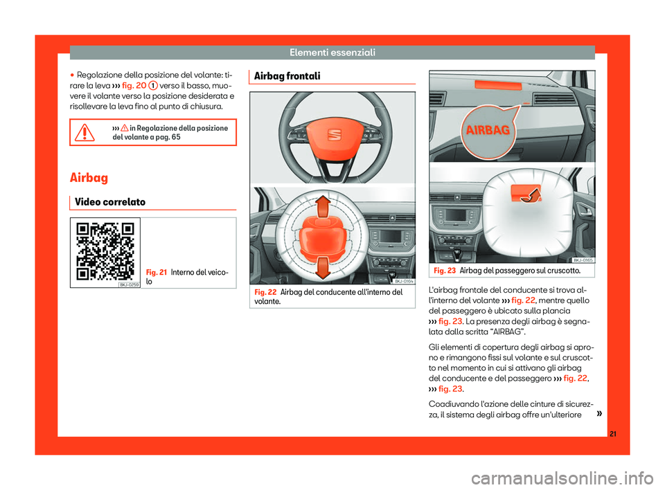 Seat Arona 2019  Manuale del proprietario (in Italian) Elementi essenziali
