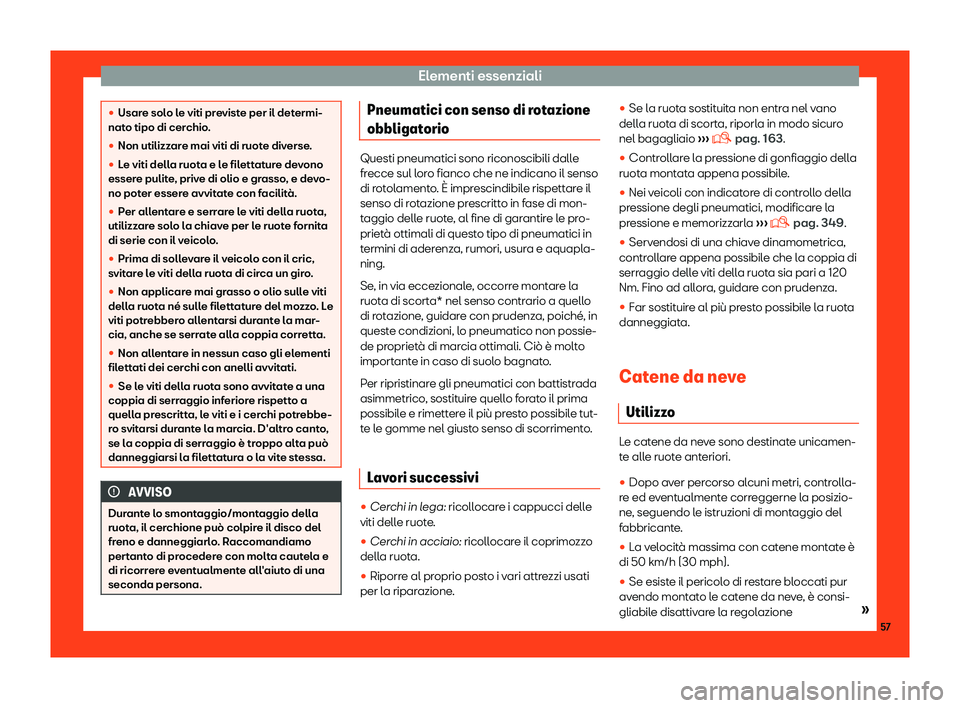 Seat Arona 2019  Manuale del proprietario (in Italian) Elementi essenziali
