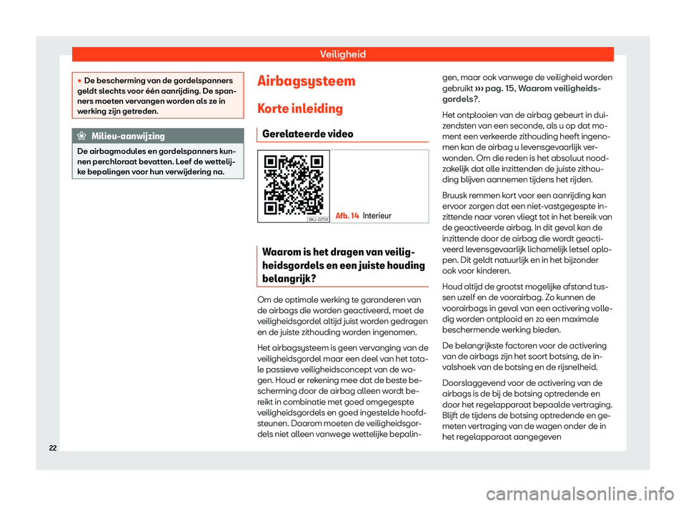 Seat Arona 2019  Handleiding (in Dutch) Veiligheid
