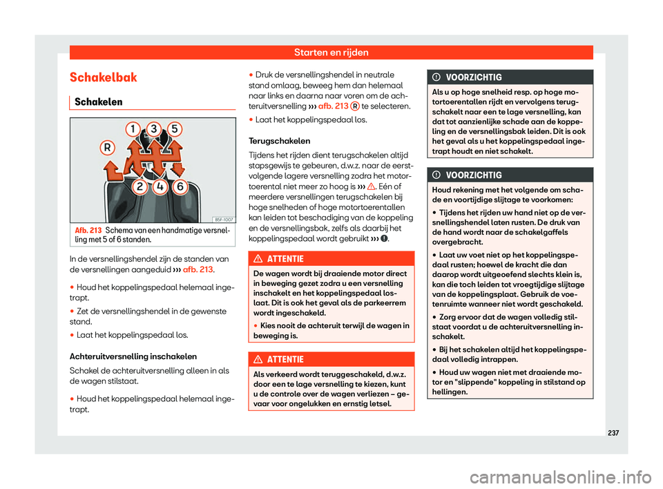 Seat Arona 2019 Handleiding (in Dutch) Starten en r Seat Arona 2019 Handleiding (in Dutch) Starten en r