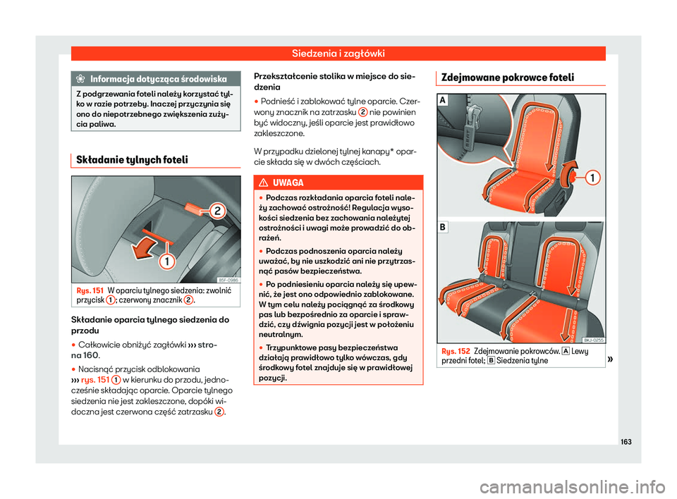 Seat Arona 2019  Instrukcja Obsługi (in Polish) Siedzenia i zag