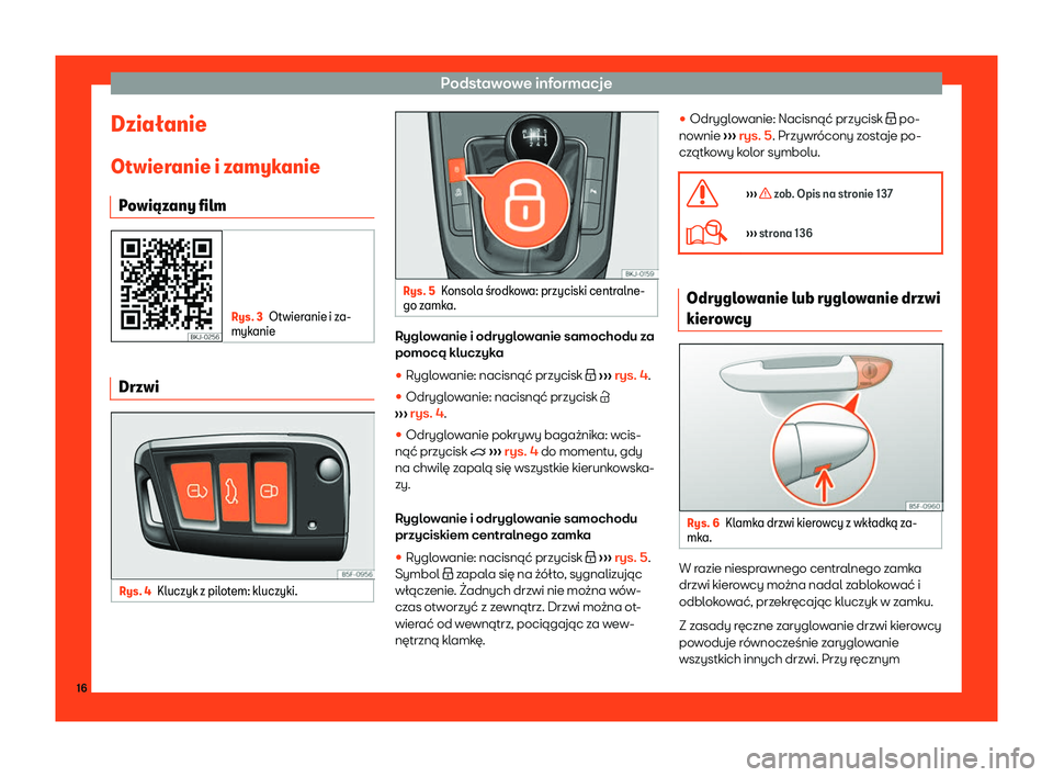 Seat Arona 2019  Instrukcja Obsługi (in Polish) Podstawowe informacje
Dzia