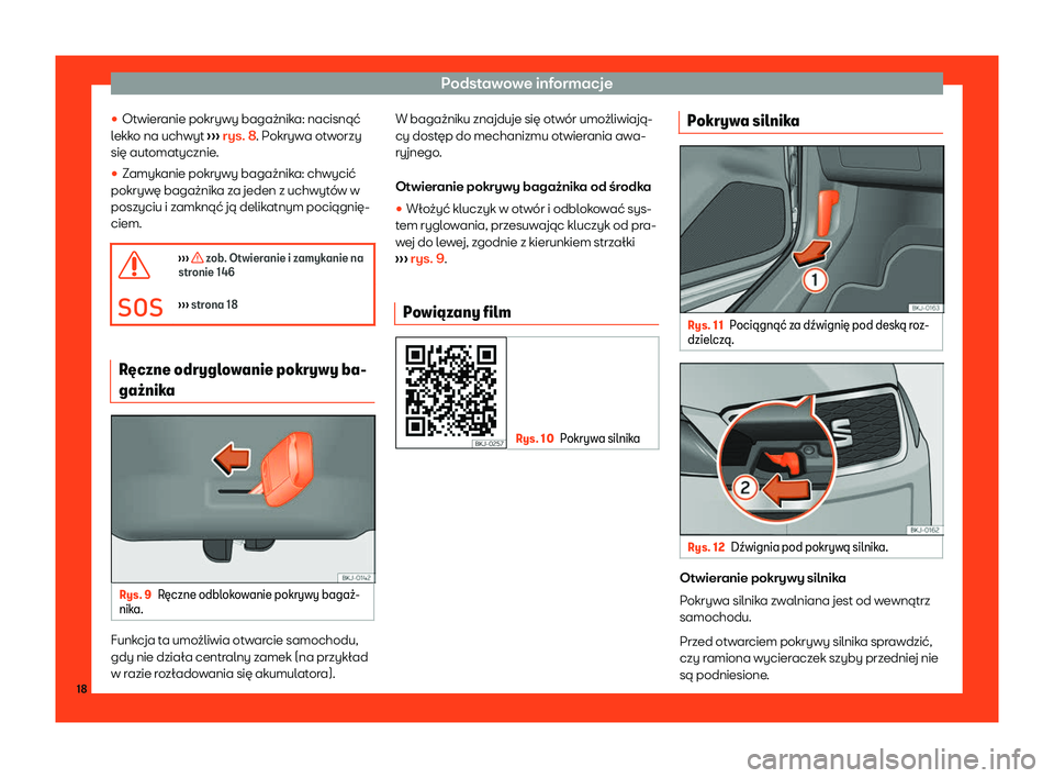 Seat Arona 2019  Instrukcja Obsługi (in Polish) Podstawowe informacje
