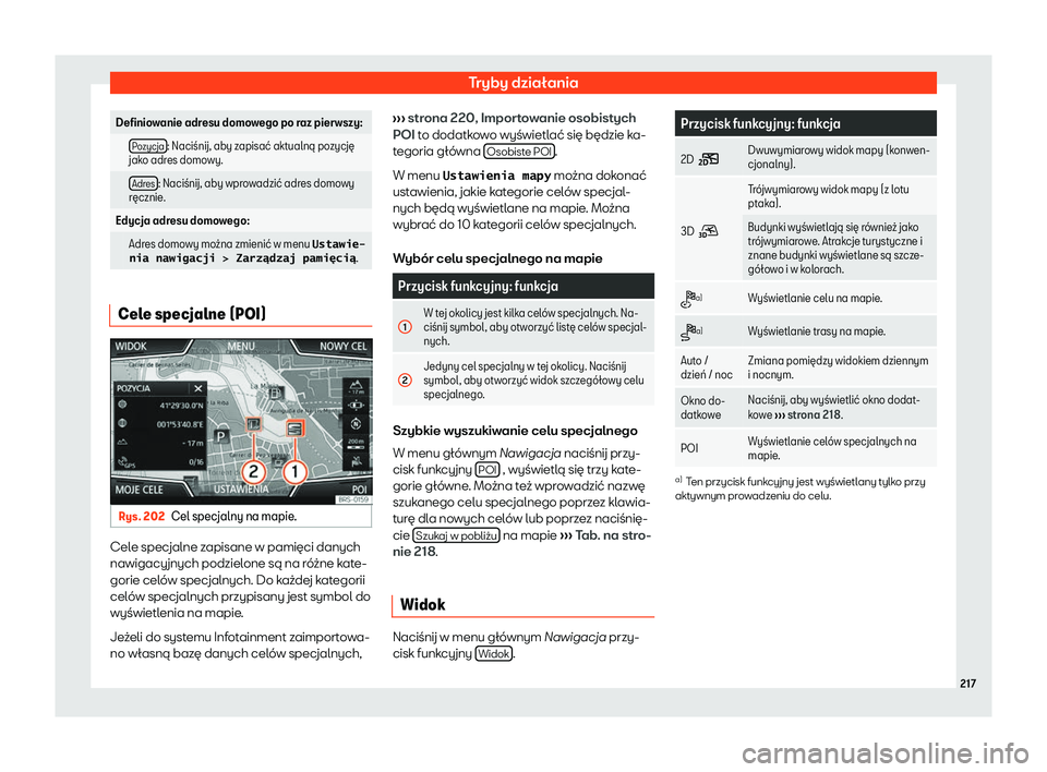 Seat Arona 2019  Instrukcja Obsługi (in Polish) Tryby dzia