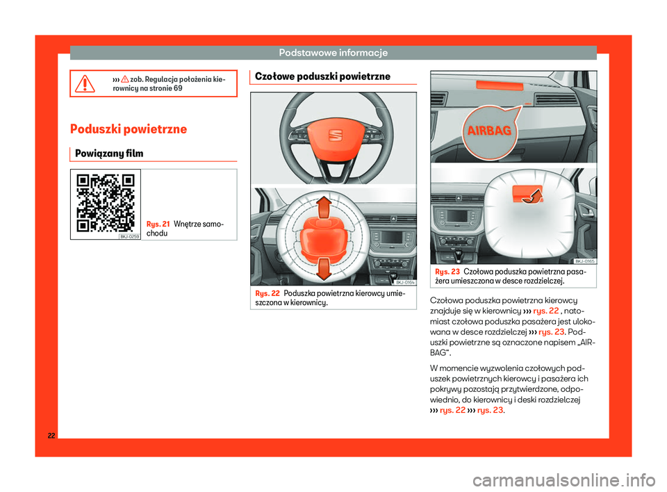 Seat Arona 2019  Instrukcja Obsługi (in Polish) Podstawowe informacje
�