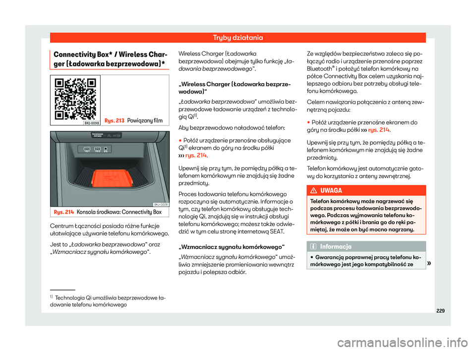 Seat Arona 2019  Instrukcja Obsługi (in Polish) Tryby dzia
