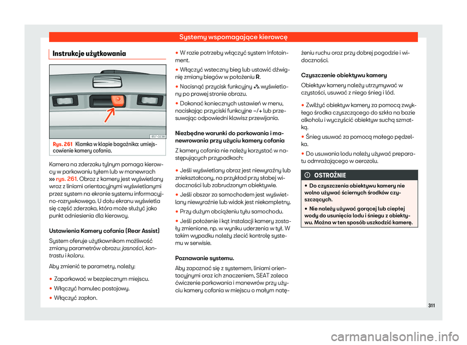 Seat Arona 2019  Instrukcja Obsługi (in Polish) Systemy wspomagaj