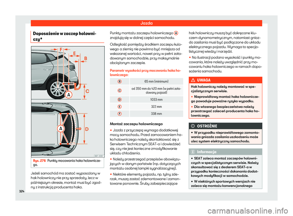 Seat Arona 2019  Instrukcja Obsługi (in Polish) Jazda
Doposa