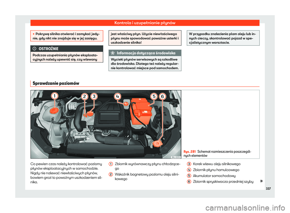 Seat Arona 2019  Instrukcja Obsługi (in Polish) Kontrola i uzupe