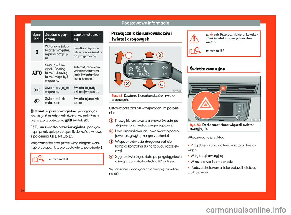 Seat Arona 2019  Instrukcja Obsługi (in Polish) Podstawowe informacje
Sym-
bol Zap