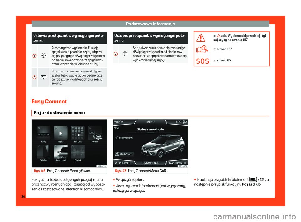 Seat Arona 2019  Instrukcja Obsługi (in Polish) Podstawowe informacje
Ustawi