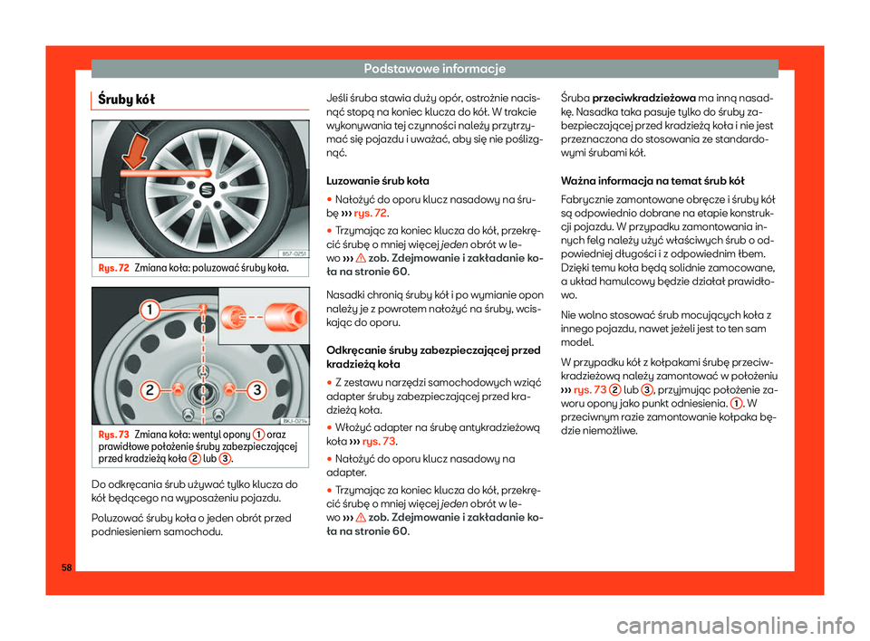 Seat Arona 2019  Instrukcja Obsługi (in Polish) Podstawowe informacje
