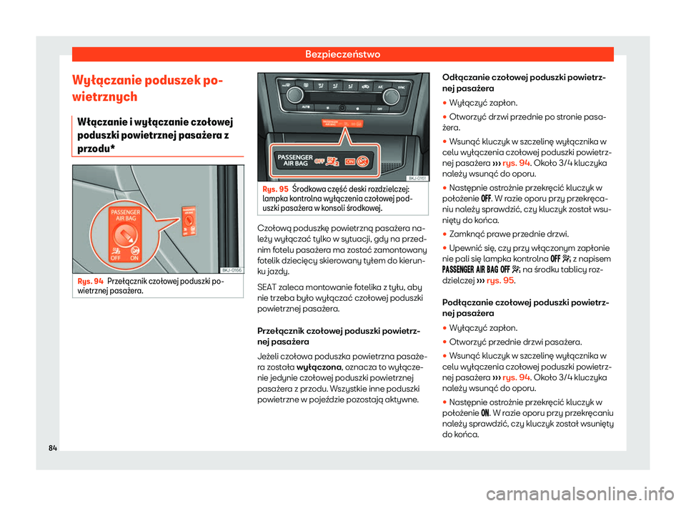Seat Arona 2019  Instrukcja Obsługi (in Polish) Bezpiecze