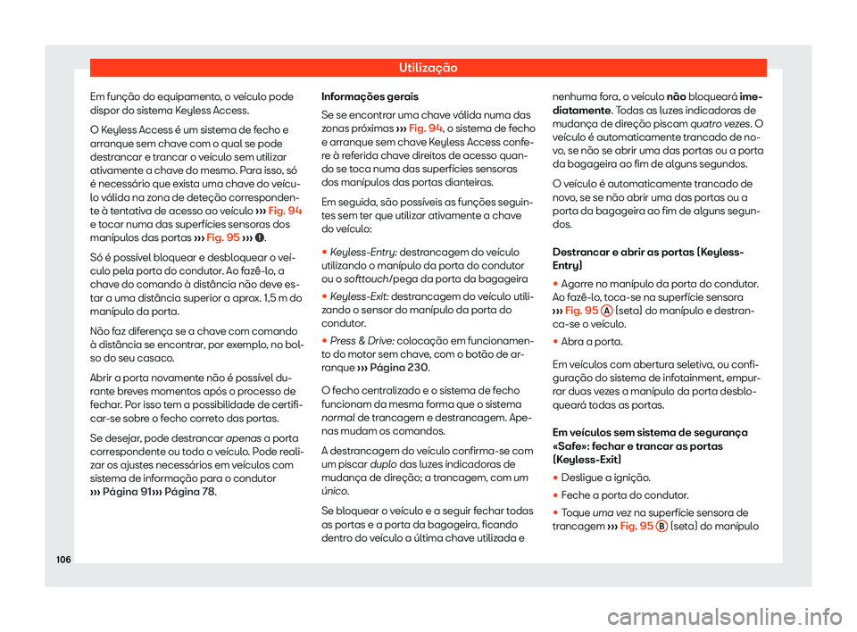 Seat Arona 2019  Manual do proprietário (in Portuguese)  Utiliza