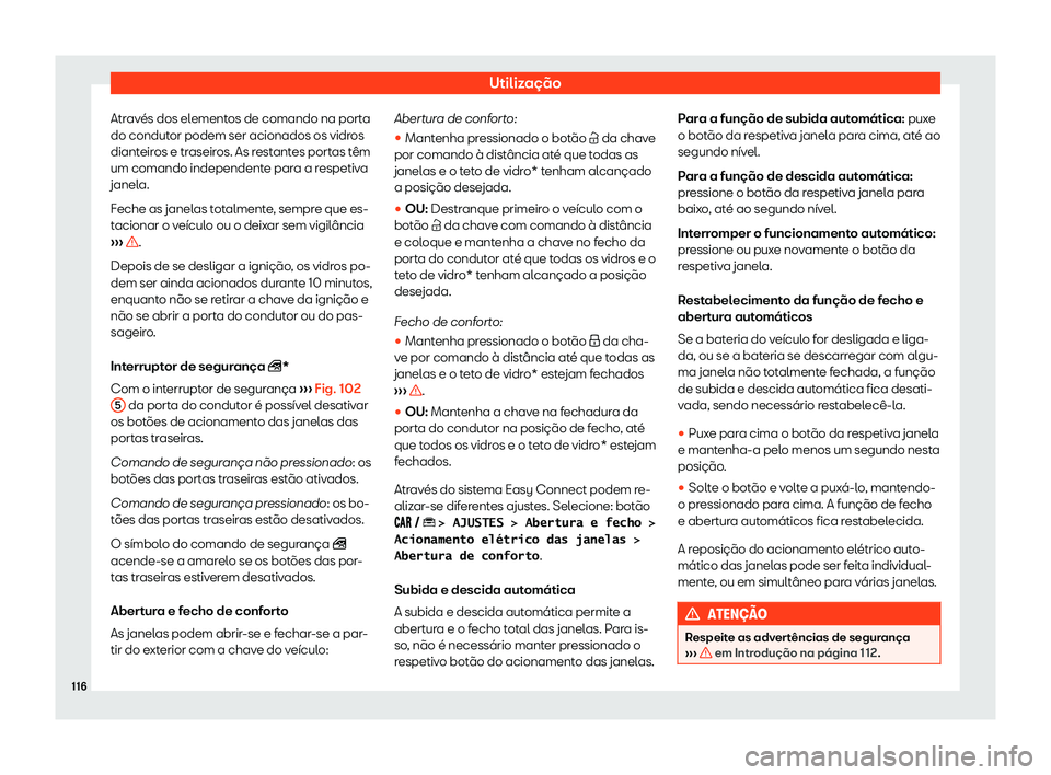 Seat Arona 2019  Manual do proprietário (in Portuguese)  Utiliza