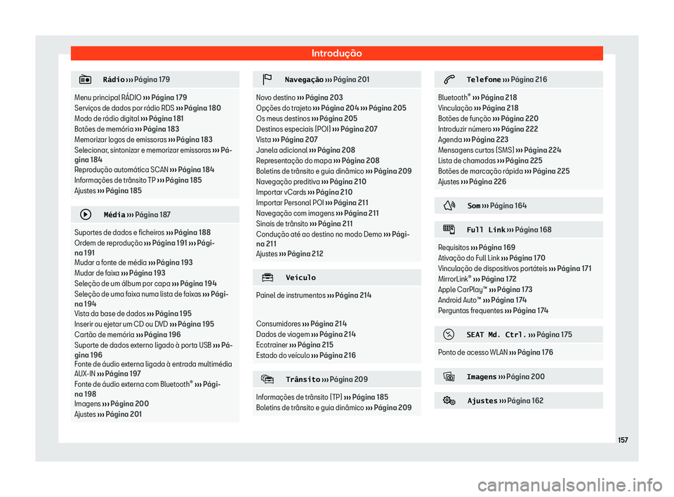 Seat Arona 2019 Manual do proprietário (in Portuguese) Introdu Seat Arona 2019 Manual do proprietário (in Portuguese) Introdu